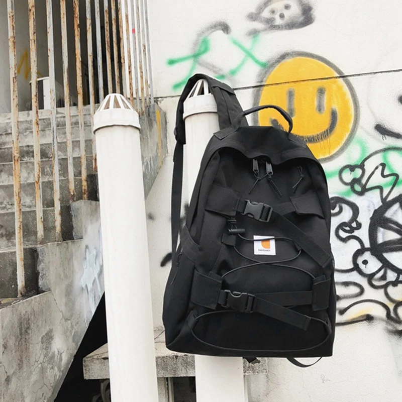 School Bag Female Korean Harajuku High School Student Backpack Large Capacity Tooling Male Backpack