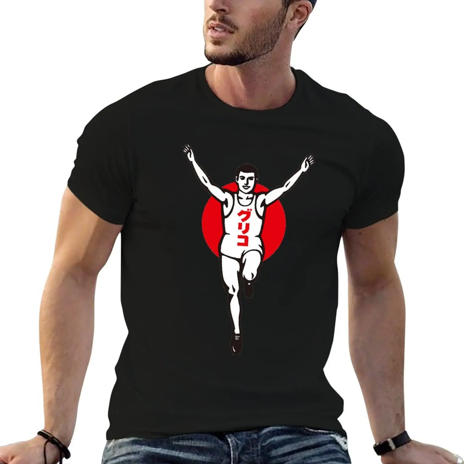 

Glico Running Man T-Shirt t shirt for man 100 percent cotton man t shirts high quality luxury brand essential t shirt T-shirt