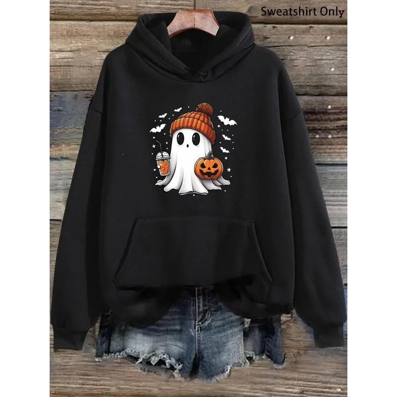 

Halloween Hoodie Sweatshirt Women's Fashionable Unbranded Comfortable Fit Spring 2026 Seasonal Clothing Item