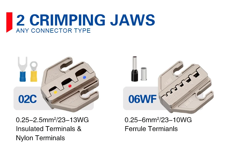 SN-68B Ratschen-Crimpzangen-Set mit 2 Aufsätzen & 715 Klemmen – Professionelles Drahtcrimpwerkzeug-Kit für elektrische Verkabelung 58BS – Detail 5