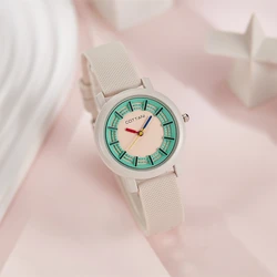 Fashion ladies watch silicone round contrast fashion college students watch ladies quartz watch