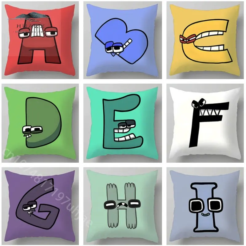 

Alphabet Lore Pillow Case Home Hotel Decorative Face Look Print Cushion Cover Living Room Sofa Throw Pillows Cover Pillowcase