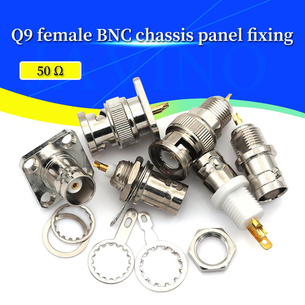 Javino 2/10/20Pcs BNC Female Socket Solder Connector Chassis Panel Mount Coaxial Cable For Welding Machine Parts