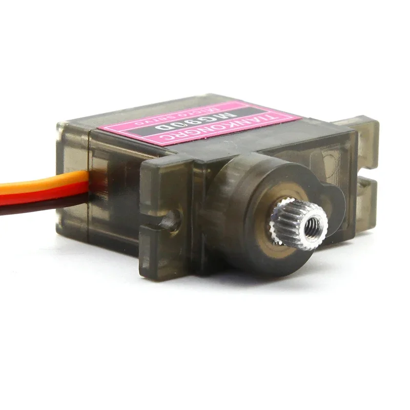 Mini servomotor MG90D de 10 piezas, 9g, rodamiento de alto par, actualizado MG90S para coche, Helicóptero, Avión, 450, Juguetes DIY, engranaje de Metal