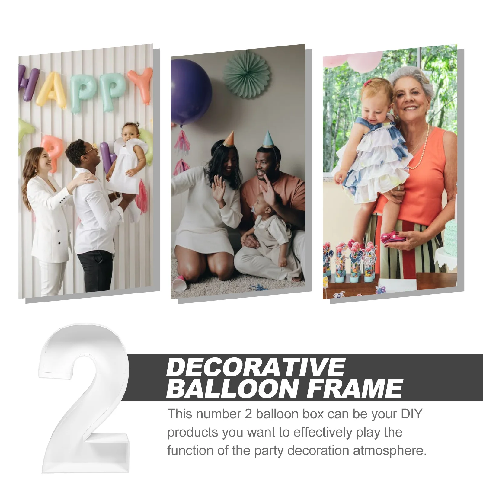 

Number 2 Balloon Frame High-Class Material Party Birthday Decoration Balloon Stand Holder Romantic Warm Atmosphere