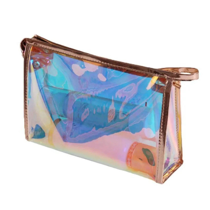 Custom 4styles Phantom Transparent Laser Makeup Bag Advanced Portable Storage Multi Functional Washing Bag  Bulk Private Label