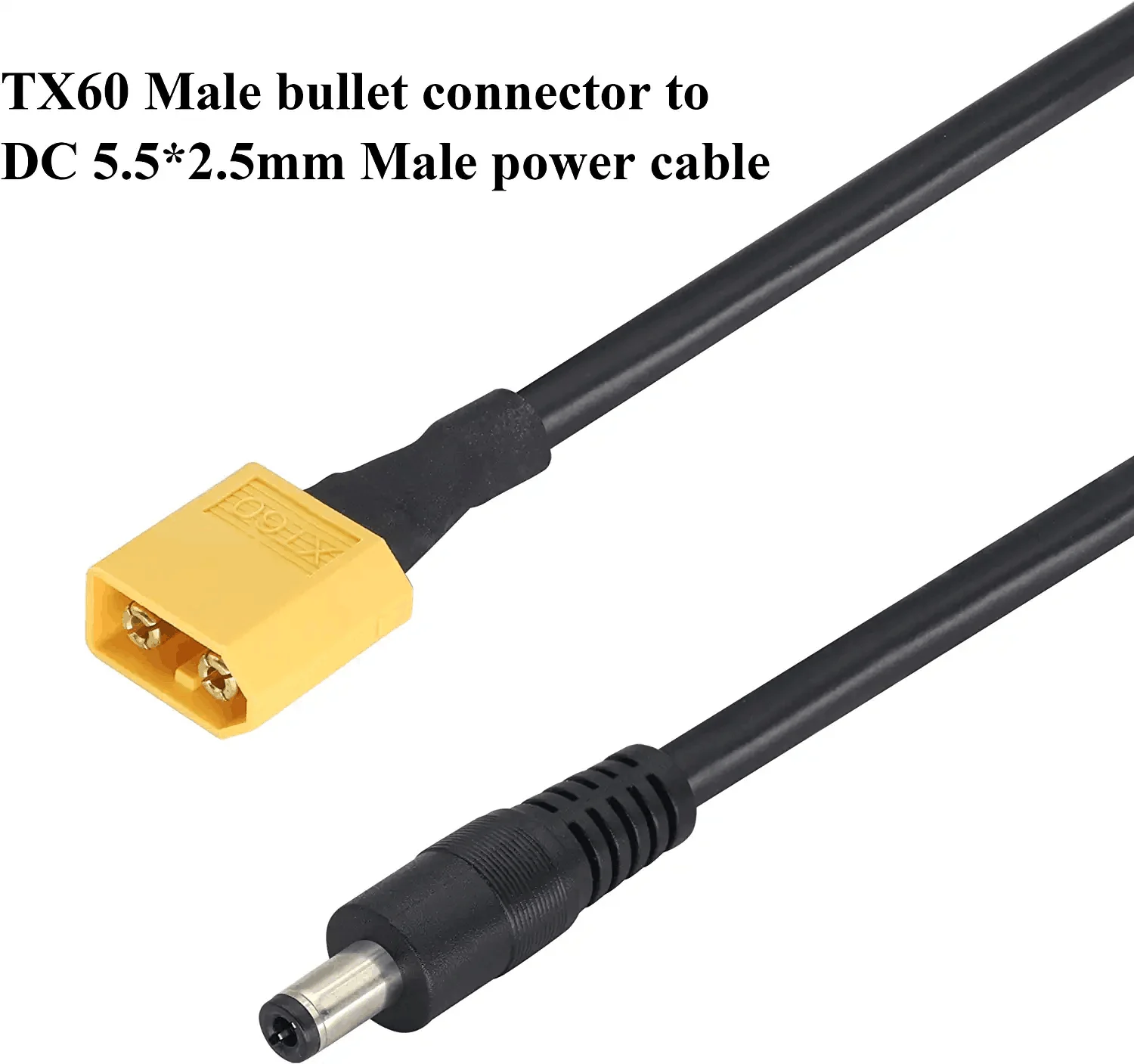 XT60 كابل محول XT60 ذكر إلى تيار مستمر 5.5 مللي متر X 2.5 مللي متر ذكر كابل الطاقة XT60 كابل شحن ل Fatshark Skyzone FPV رصد الطاقة