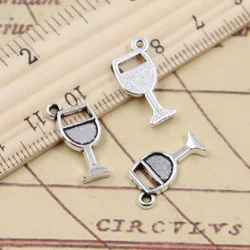 50pcs Charms Wineglass Wine Glass 18x9mm Tibetan Silver Color Pendants Antique Jewelry Making DIY Handmade Craft