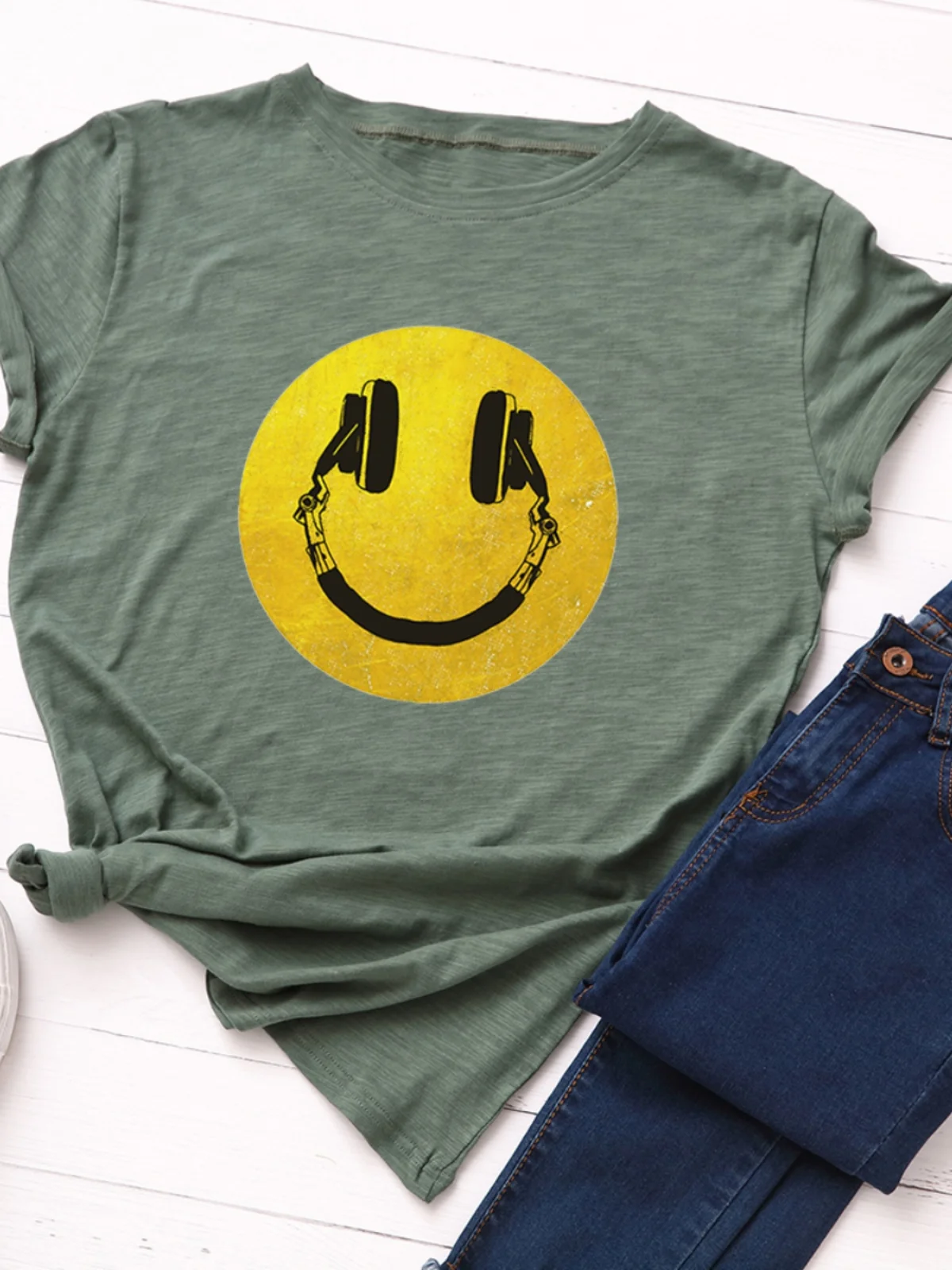 

Свободная футболка ort Sve Street Sle, модная женская f Sve Base irt, хлопок с креативным геометрическим узором, 00%