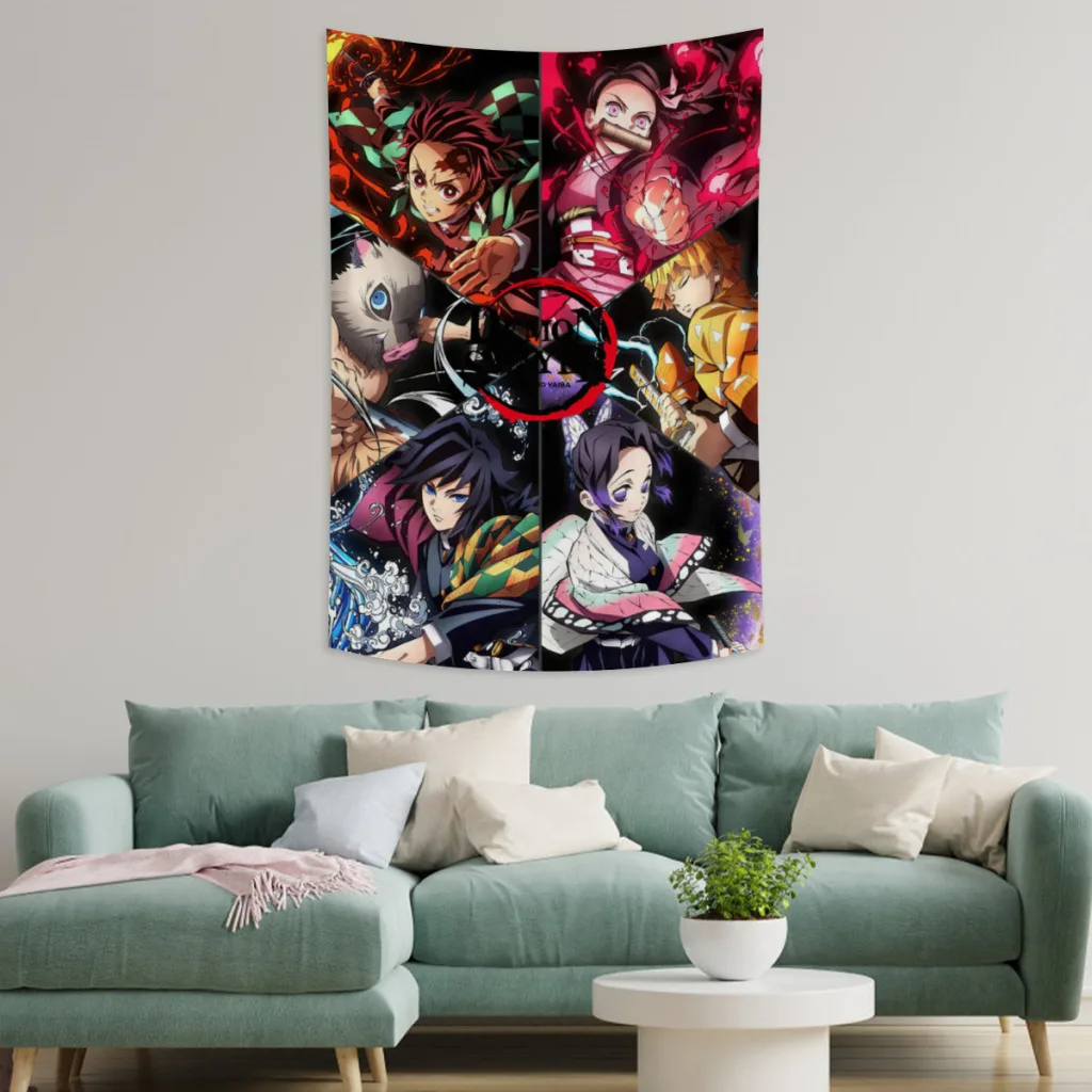 Demon Slayer Graphic Anime Tapestry  Room Décor Aesthetic Home Decoration Bedroom Wall Art