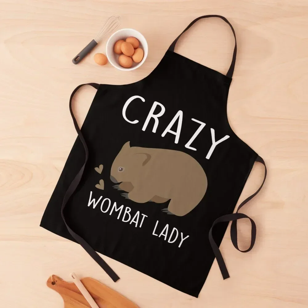 

Crazy wombat lady Apron Camping Kitchenware Household Items Utensils For Kitchen Apron