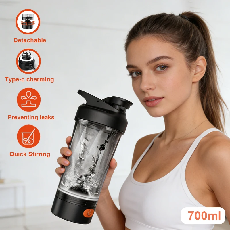 

700ml Electric Automatic Mixing Cup Portable Whey Protein Shaker Bottle Fully Automatic Stirring Cup for Home type-c port