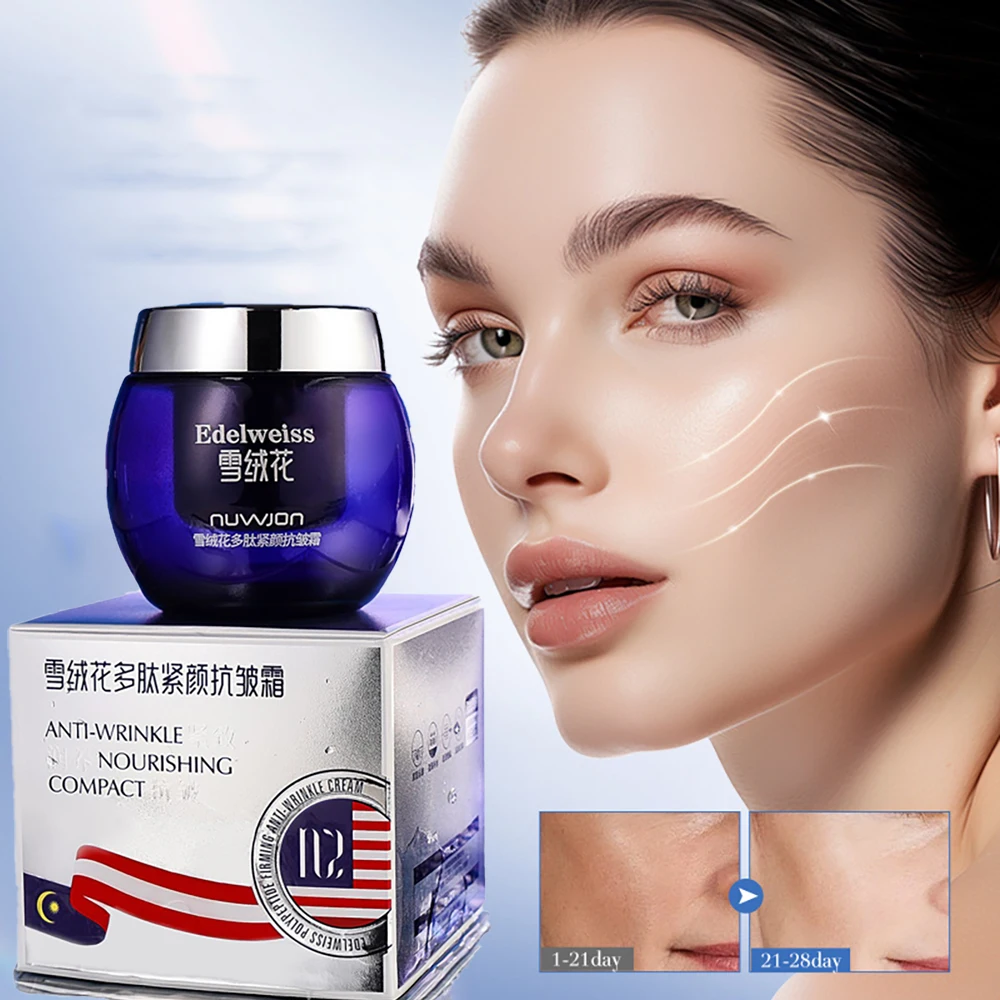 

Edelweiss Peptide Tightening Wrinkles Cream Increases Elasticity Moisturizing Anti Aging Brushed Face Cream Skin Care Day Cream