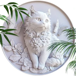 American Curl Cat 2D Printed Pet Ornaments - Custom Circular Aluminum Decorative Paintings | Unique Pet Souvenir Tombstones