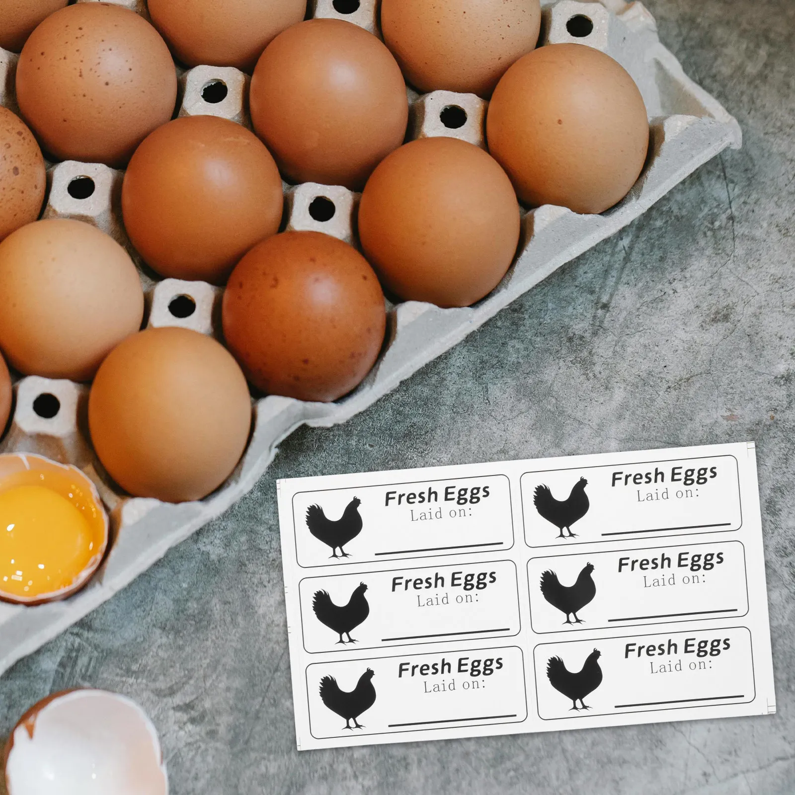 20 Sheets Egg Produce Date Sticker Care Stickers Information Food Chicken Labels