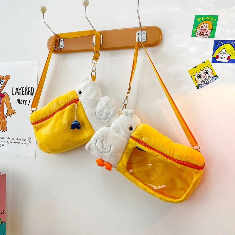 Pelican Cute Large Capacity Transparent Camera Crossbody Bags for Women Cartoon Soft Plush Lightweight Fashion JK Its Bag Girls