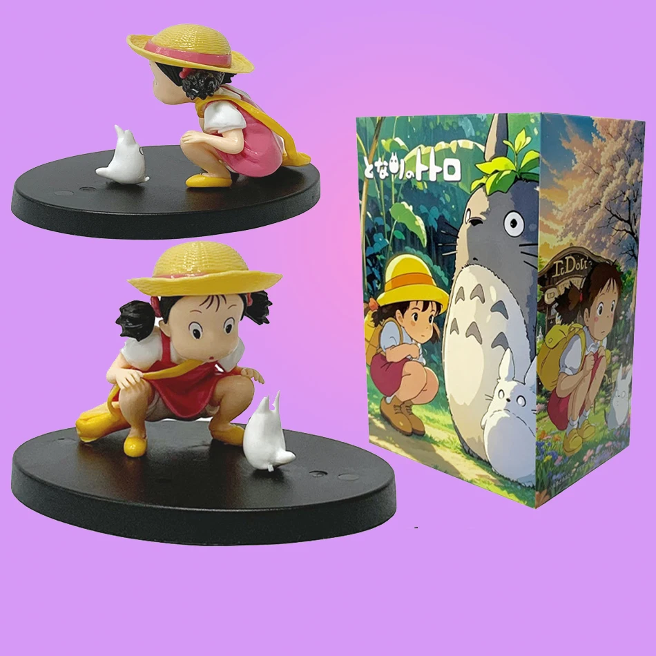

By Japanese Miyazaki's film My Neighbor Totoro，the girl Mei anime Action Figure Cute Girl Statue Model Doll Decoration Toy gifts