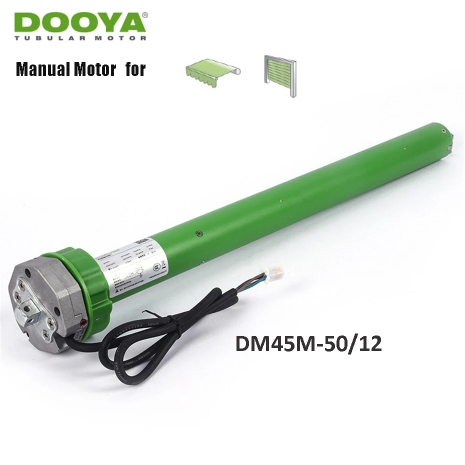 Dooya-Manual Tubular Motor, obturador motorizado, porta, toldo, controle manual, controle elétrico, 80mm Tube, DM45M, 50, 12