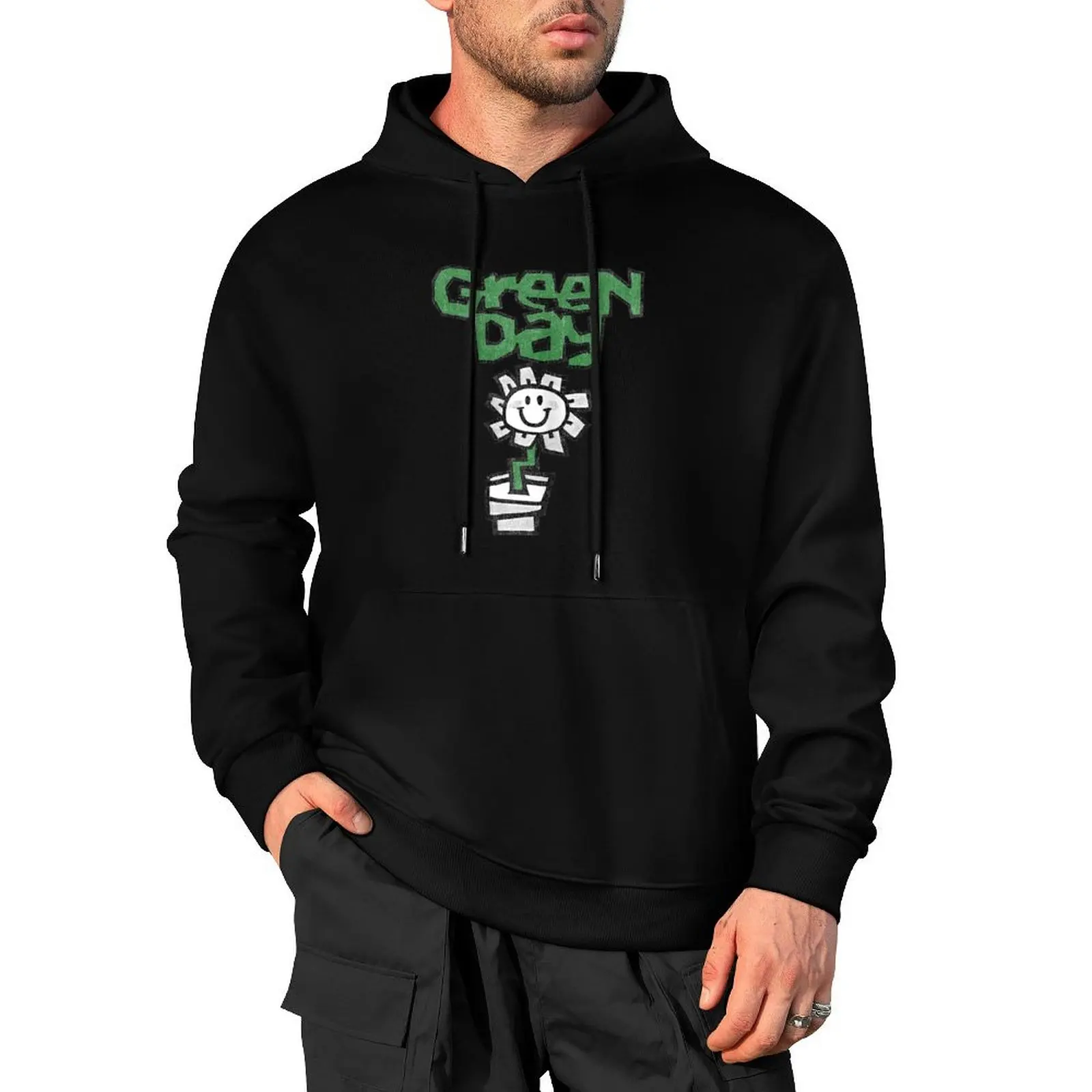 Green Day Flower Pot Pullover Hoodie korean autumn clothes men clothing men's winter sweater men wear tracksuit