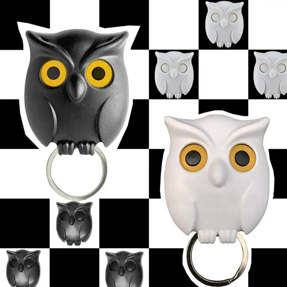 

Owl Key Hooks Owl Key Hooks Magnetic Owl Key Holders Adorable Design Self-adhesive Wall Hooks with Automatic Open-close Eyes