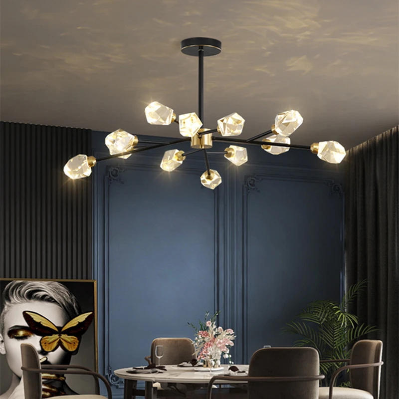 Modern Pendant Lights LED Crystal Gold Luxury Lighting Fixture Restaurant Kitchen Living Room Bedroom Home Decor Chandelier Lamp