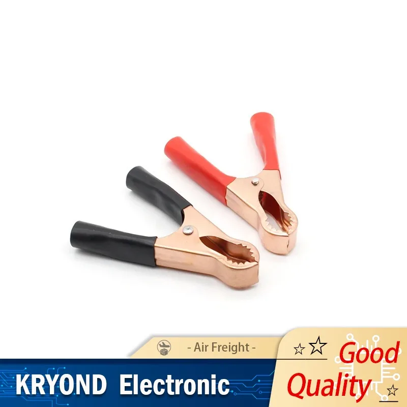 2PCS 50A Red Black 80mm Alligator Clips Car Caravan Van Battery Test Lead