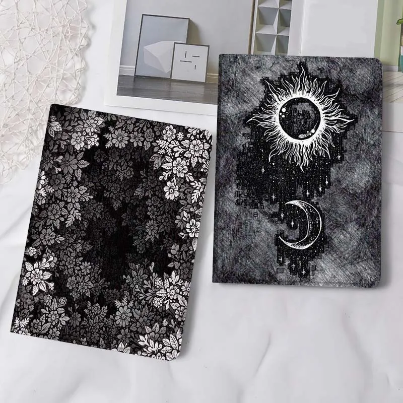 

Floral Pattern Black Tablet Case For Samsung Tab Galaxy S6 S11 A A7 A8 A9 A11 10.1 10.4 10.5 Plus Lite Gift