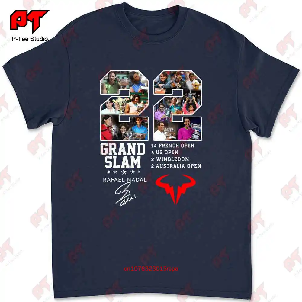 Rafael Nadal 22 Grand Slam Signature T Shirt Legend CQ26