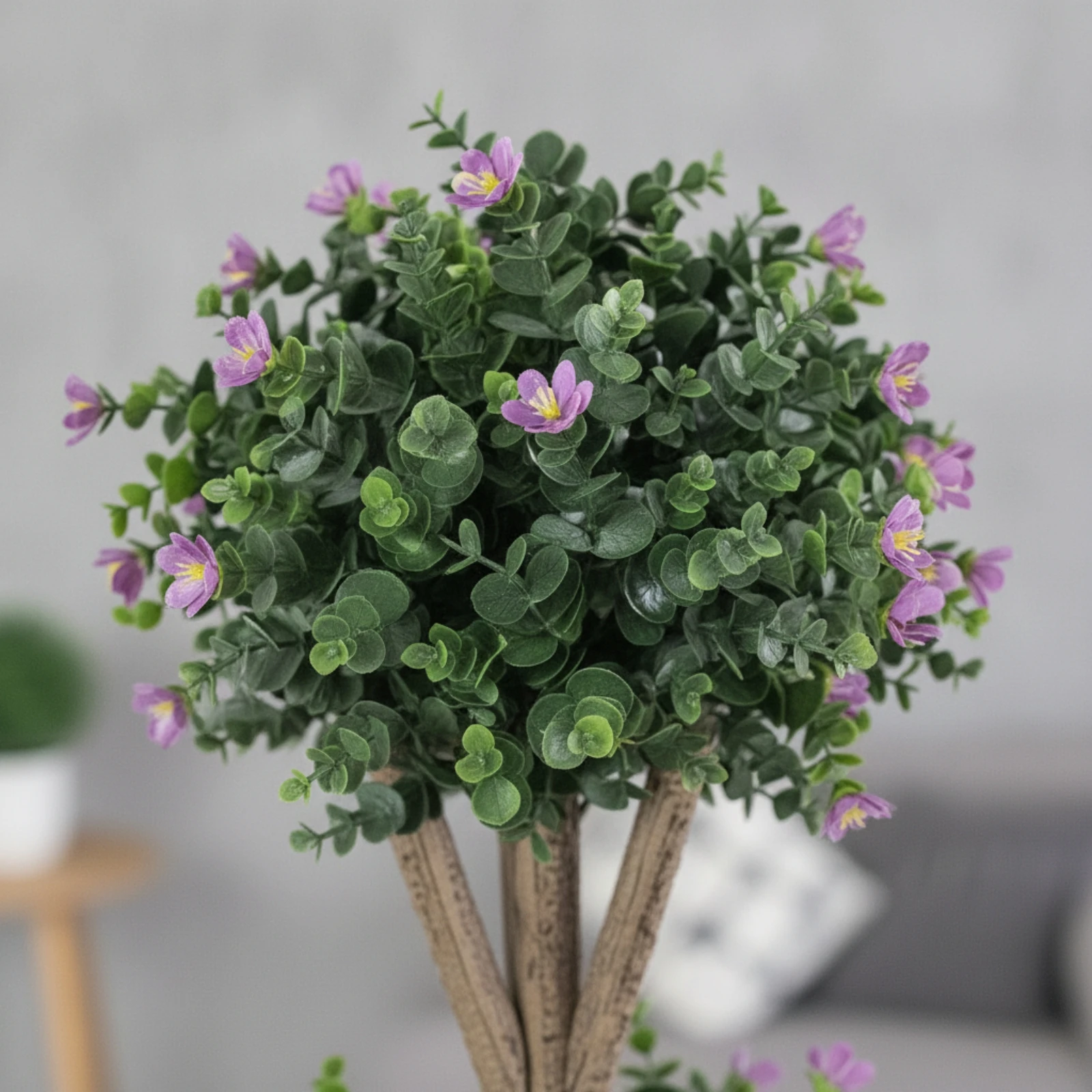 Triple Ball Topiary Tree Faux Artificial Topiary Tree Plant Resistant Decorative for Entryway, Porch