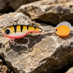 1PCS Metal Spinner Bait Metal VIB Fishing Lure 20g 17g-8g 5g Rotating Tail Vibration Sequins Japan Wobbler Trolling Bait Pesca