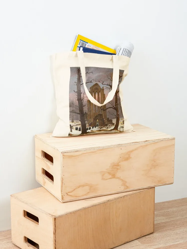 Monastery Graveyard under Snow by Caspar David Friedrich Tote Bag Candy bags personalized tote bag canvas tote bag