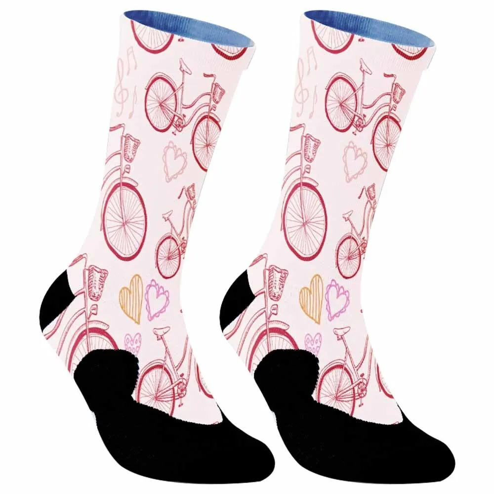 2024 New Man Women's Graphic Print Crew Socks Crew Knit Socks Sports cycling socks