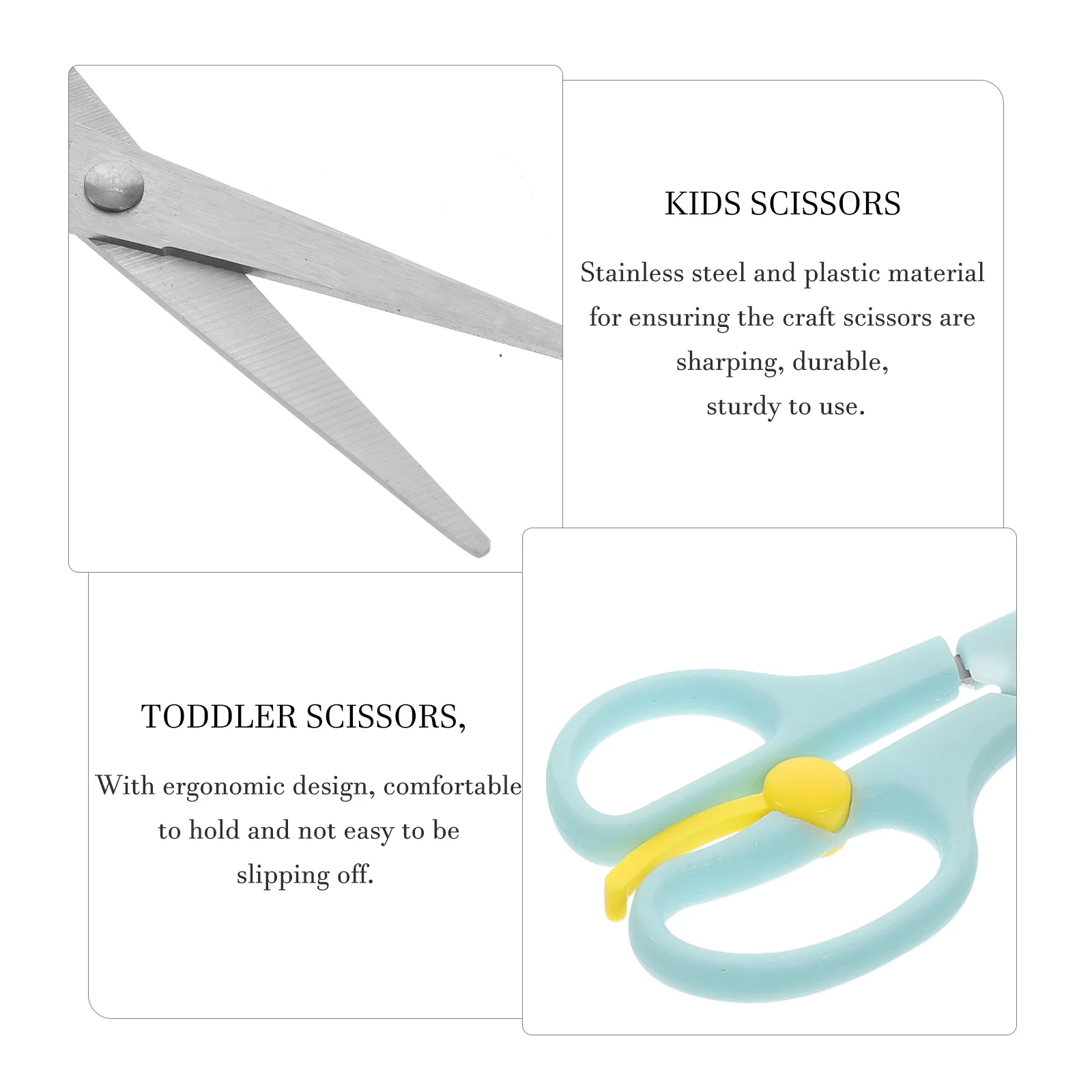 4 قطعة مقص أمان صغير تصميم مريح أدوات القطع للصور الورقية الحرف الأعمار 3-5 المنزل اللوازم المكتبية المدرسية