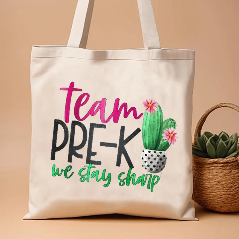 

TEACHERS PLANT SEEDS Print Women Canvas Shoulder Bag Vintage Wild Flower Trend Shopping Bag Fashion Teacher Funny Gift Handbags