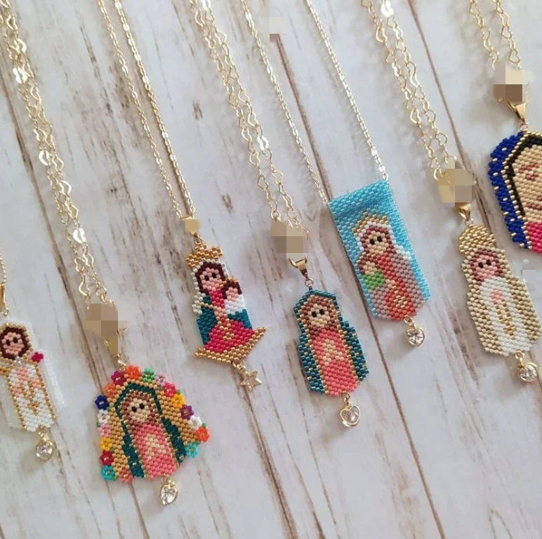 Collar de moda virgen María guadalupe Miyuki para mujer, regalo de joyería