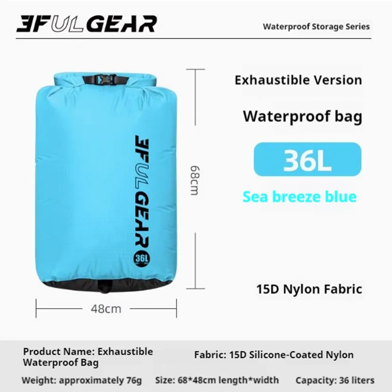 3F UL GEAR 12L/24L/36L Aufbewahrungstasche 15D Silikon 210T Wasserdicht Strand Rafting Flussverfolgung Reise Praktische Kompressionstasche