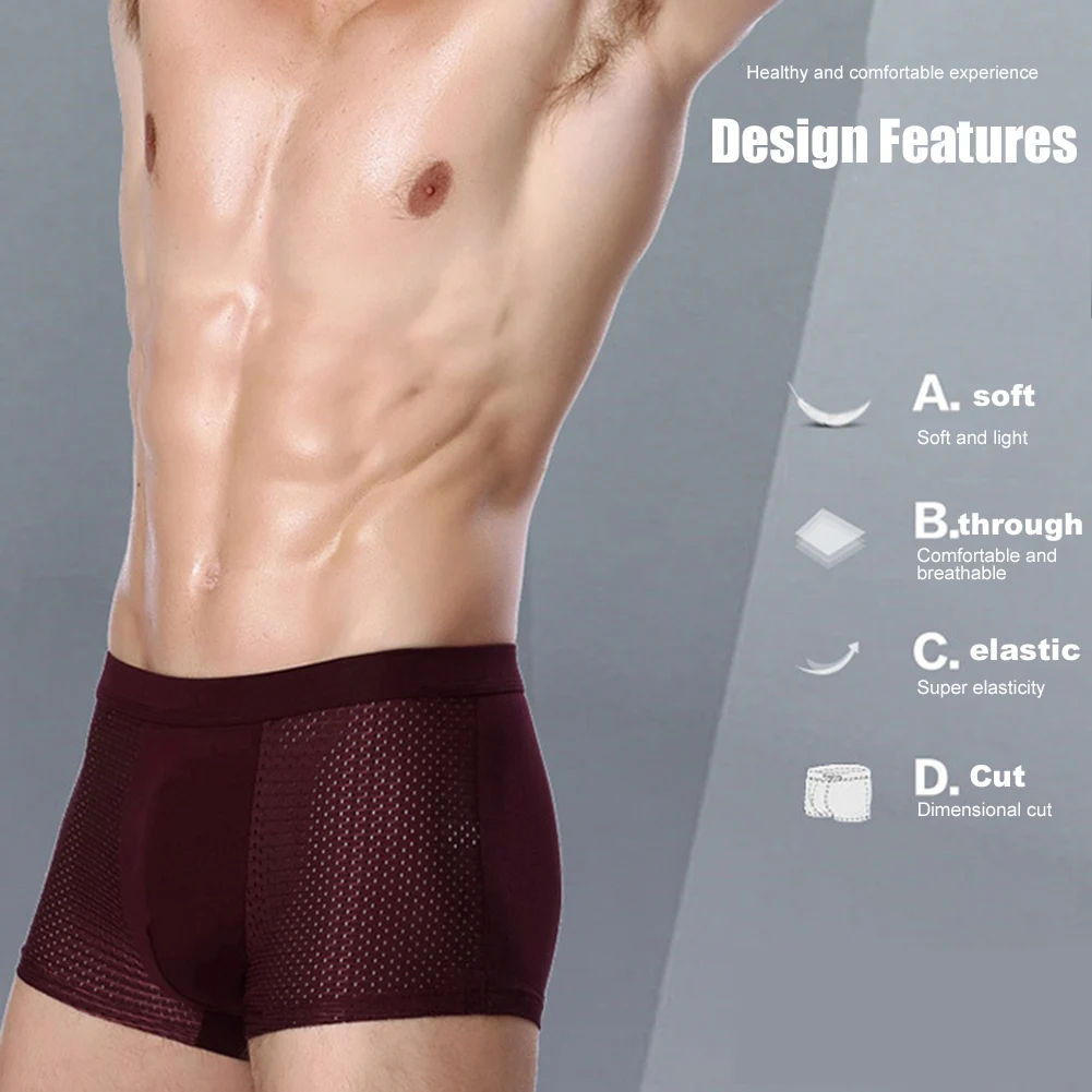 Bamboowear Bamboo Boxer Short Men Boxer in microfibra slip intimo elasticizzato a compressione