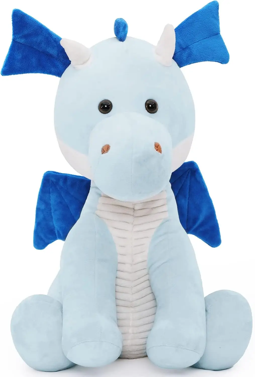 MorisMos Plush Dragon Stuffed Animal, Cute Stuffed Dinosaur Plush Toy, Blue Plush Dinosaur Pillow for Kids, Boys, Girls, 17''