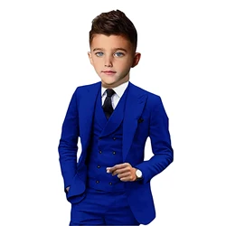 Traje de esmoquin de boda para niños, chaqueta, chaleco, pantalones, ropa completa para niños, Blazer, traje para niños, 3 piezas