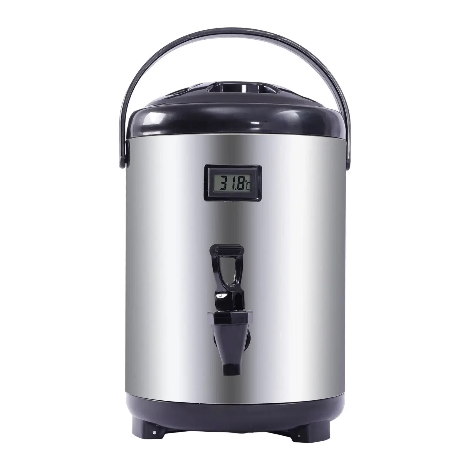 8L/2.11Gal 304 Stainless Steel Insulated Thermal Hot & Cold Beverage Dispenser with Spigot