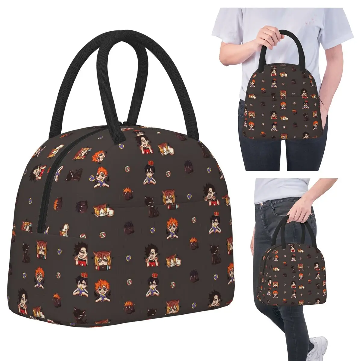 

Haikyuu Theme! Insulated Lunch Bag for Kids School Cooler Thermal Food Box Tote Portable Lunch Boxes Container