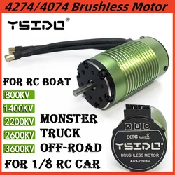 YSIDO 4274 800KV 1400KV 2200KV 3600KV Brushless Motor for RC ARRMA TRAXXAS EDF Boat 1/8 1/7 Car Monster Truck Off Road