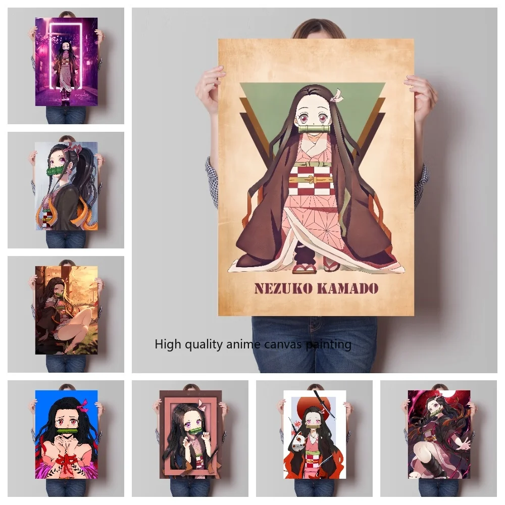 

Anime Demon Slayer Kamado Nezuko Poster for Wall Art Decor Kimetsu No Yaiba Kawaii Picture Print Canvas Painting Home Room