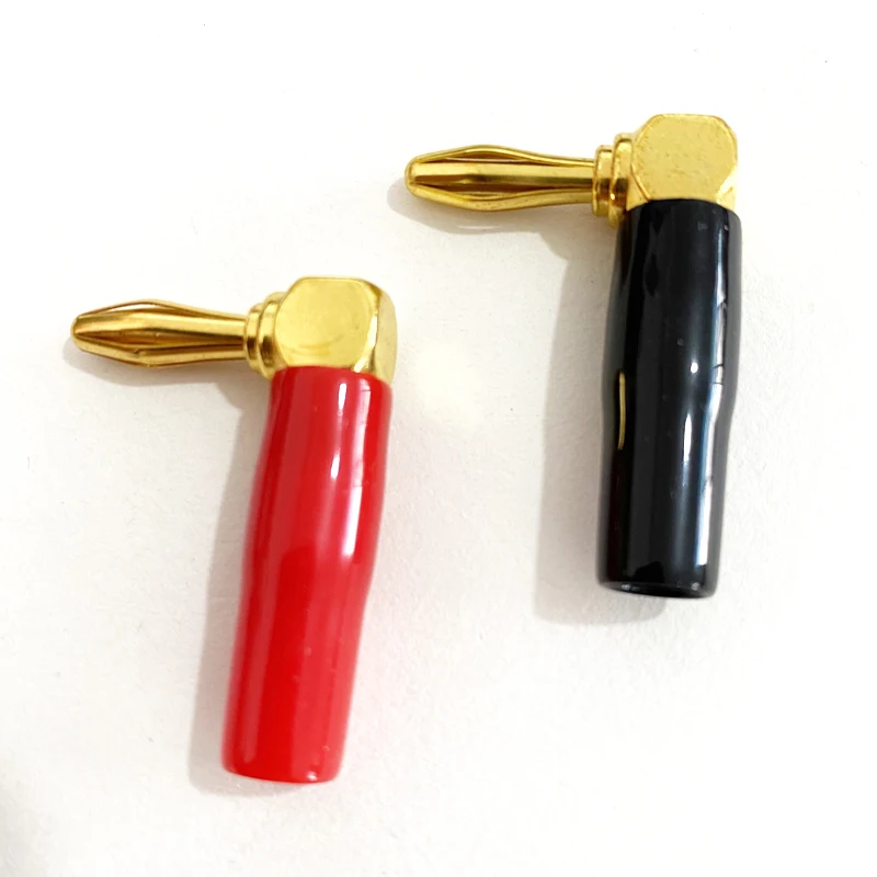 2 Stück 4mm 90 ° /180 ° Bananenstecker mit weichem Kunststoffgehäuse, rot und schwarz, geeignet für Multimeter, Audio- und Videolautsprecher – Detail 13