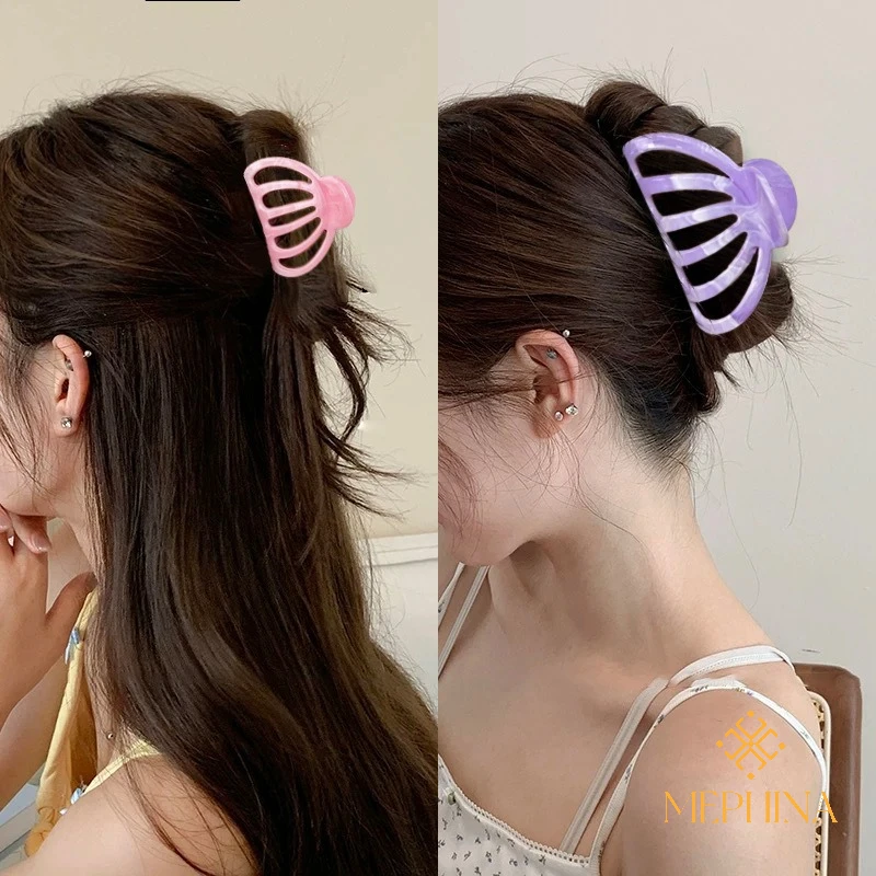 MEPHINA اليقطين مشبك شعر مقاطع مخلب شعر بسيط الجوف التدريجي دبوس الشعر الملونة مشبك شعر أنيق مخلب شعر اكسسوارات للنساء