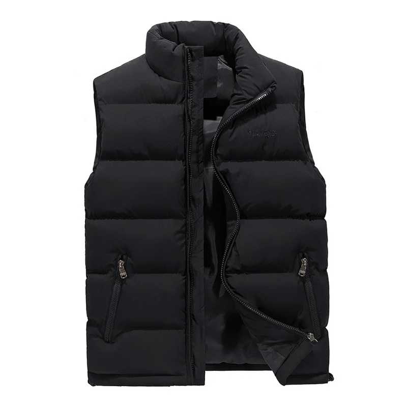 

Men's Casual Fce Vest Warmth Sle Stand Polyester Fiber Zipper Closure Pure Color for Office Wear Spring 2026