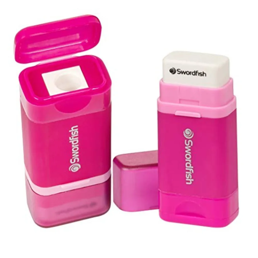 

Combo Pencil Sharpener with Mess-Free Canister and Eraser [Pack of 1] Pink [40365]