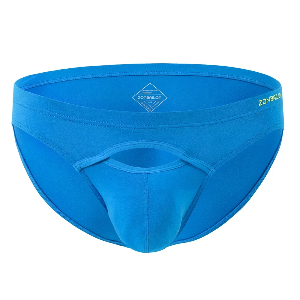 Jinshi Mens Briefs Open Flying Underwear Bamboo Sexy Mens Briefs Breathable Comfortable Mens Panties