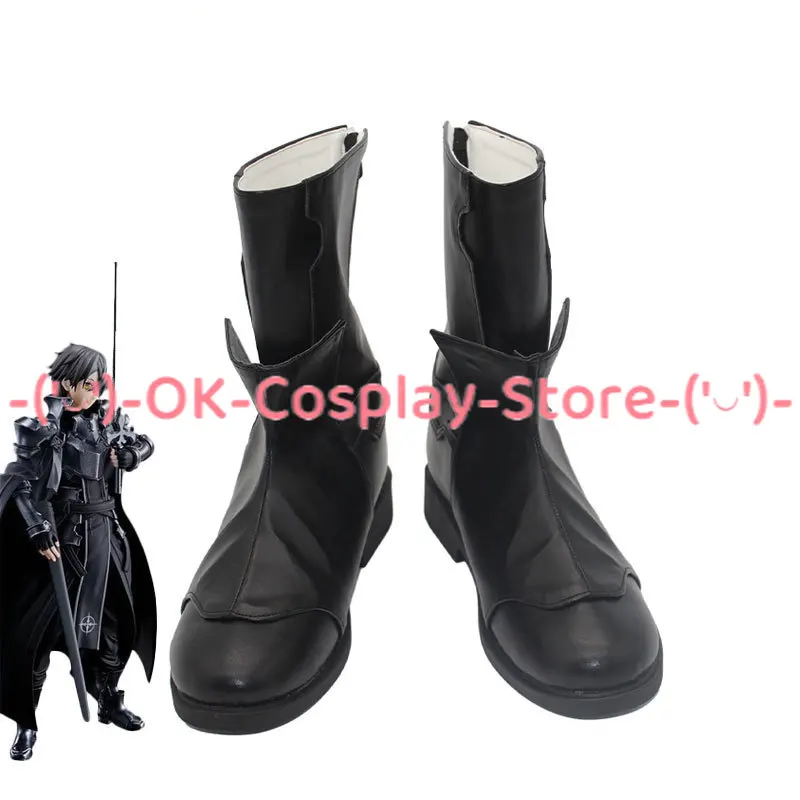 

Kirigaya Kazuto Cosplay Shoes PU Leather Shoes Halloween Carnival Boots Cosplay Prop Custom Made