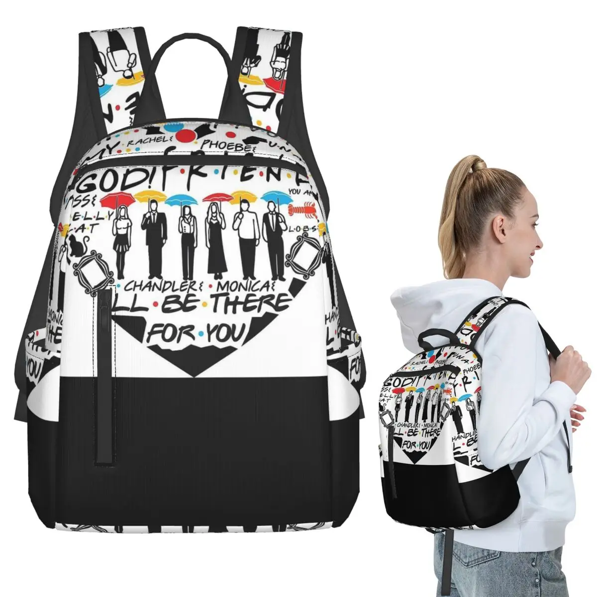 Friend TV Show 12 Backpack Student BookBag Boys Girls School Bag Computer Shoulder Bags Men Women